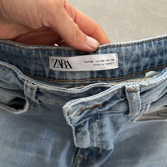 Zara raw hem distressed jeans 4 36 - Picture 2 of 7